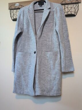 Adrienne Vittadini Gray Wool Blazer Coat
